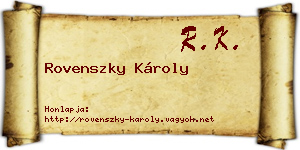 Rovenszky Károly névjegykártya