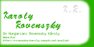 karoly rovenszky business card